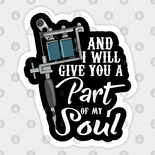 Part of my soul Tattoo machine Sticker by schmomsen